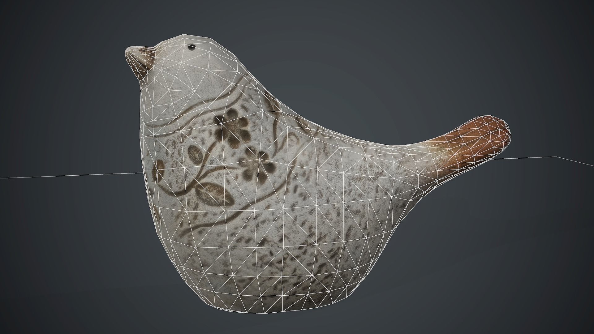 Bird Sculpture PBR Game Ready Low-poly 3D model_14