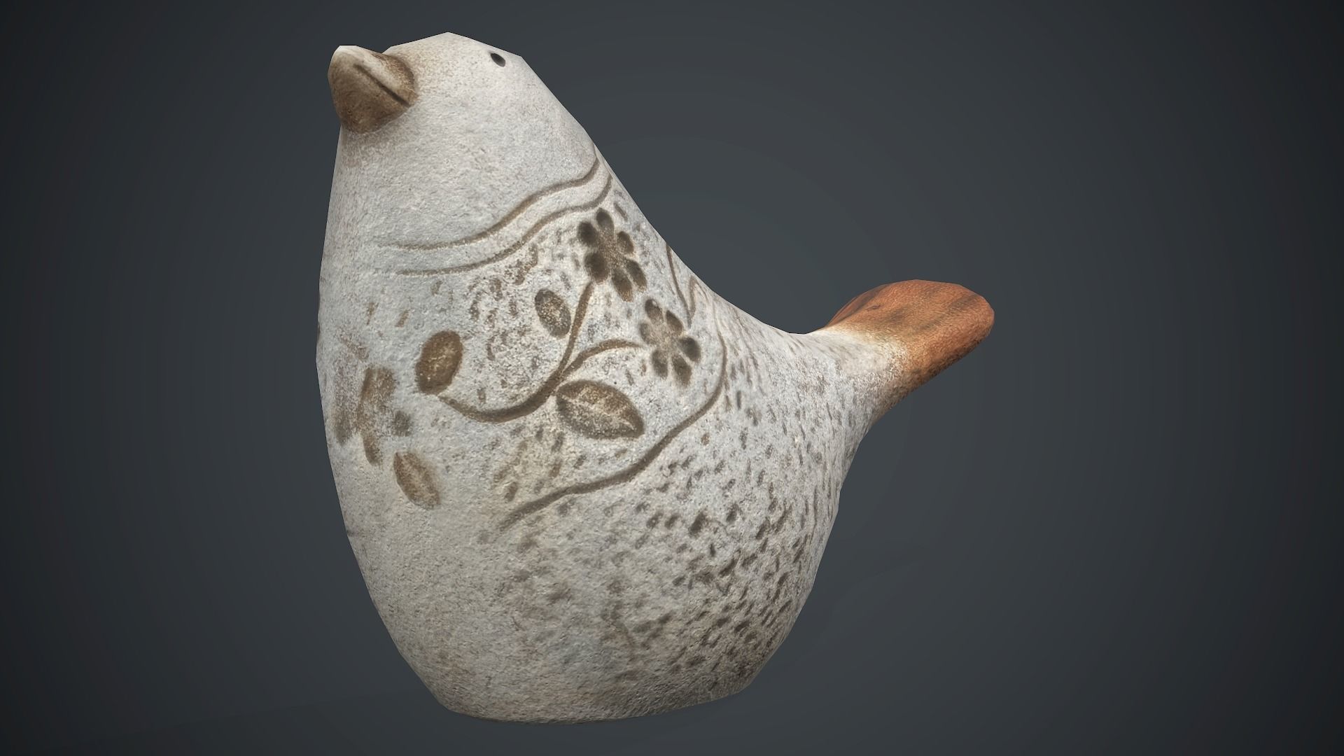 Bird Sculpture PBR Game Ready Low-poly 3D model_1