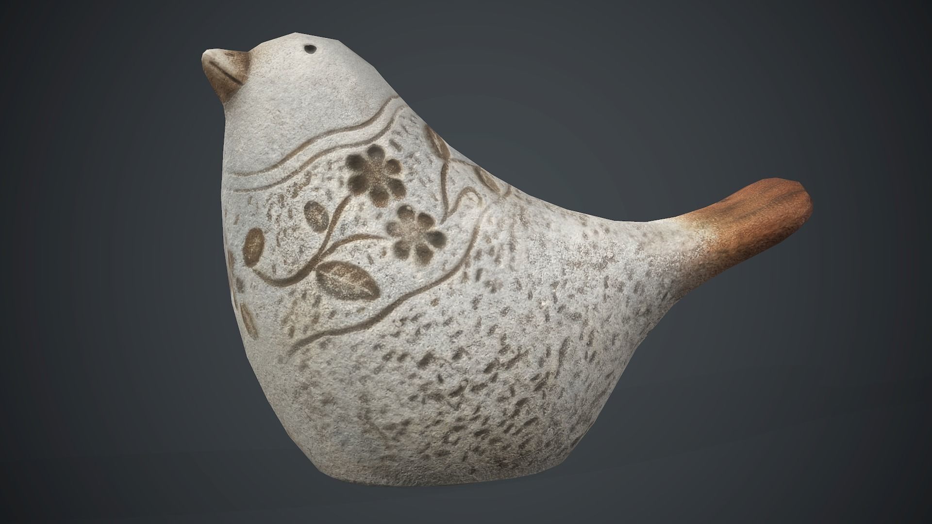 Bird Sculpture PBR Game Ready Low-poly 3D model_6