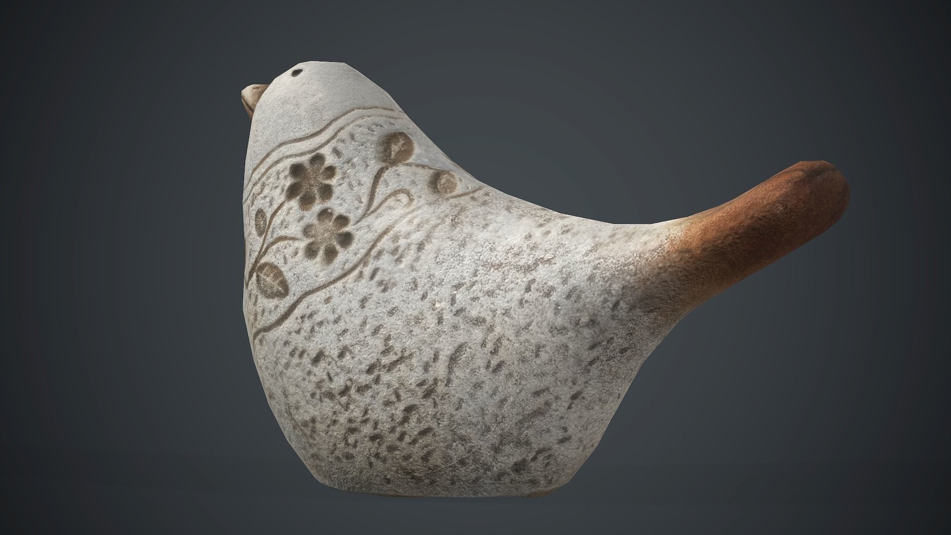 Bird Sculpture PBR Game Ready Low-poly 3D model_3