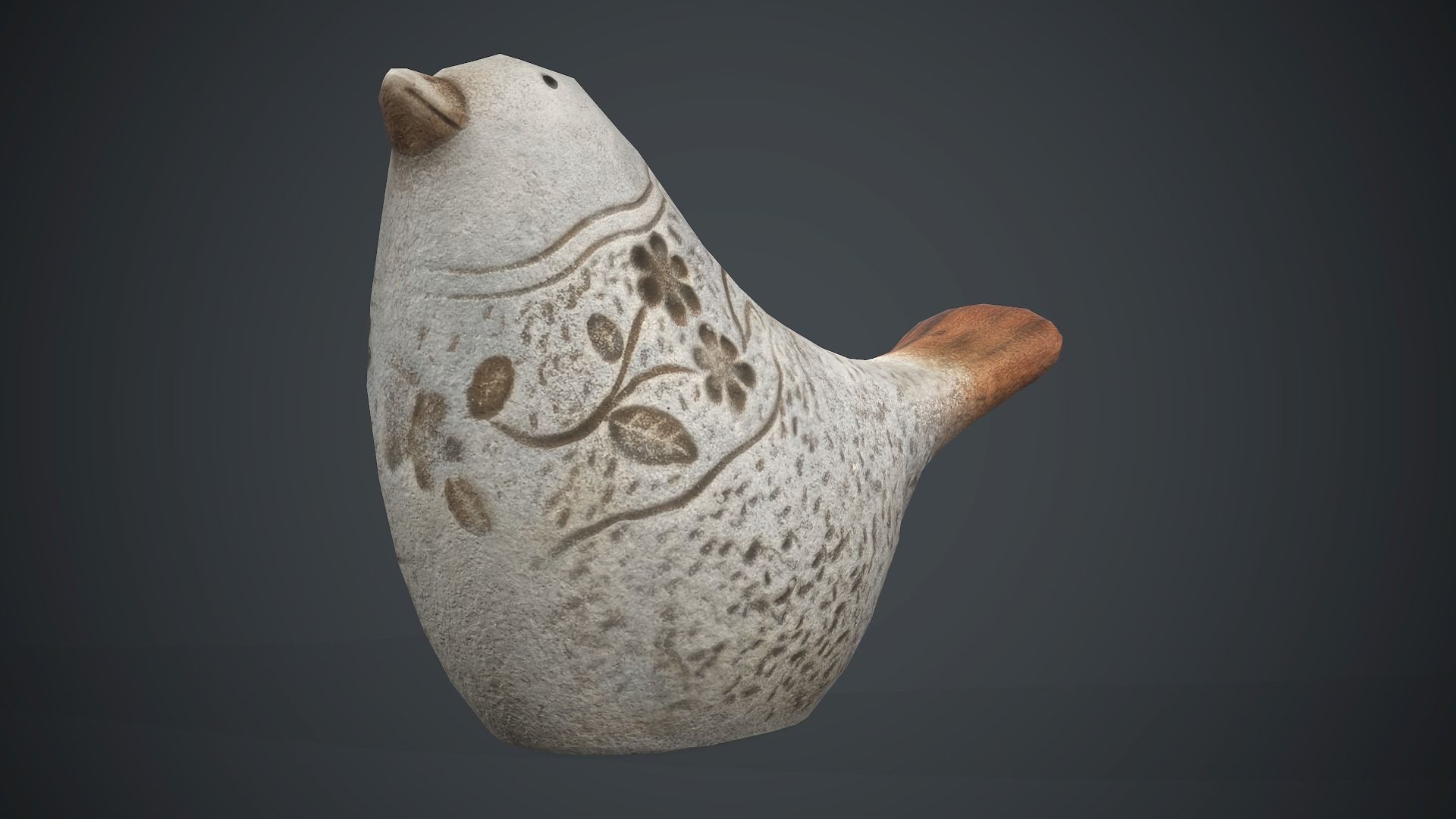 Bird Sculpture PBR Game Ready Low-poly 3D model_7