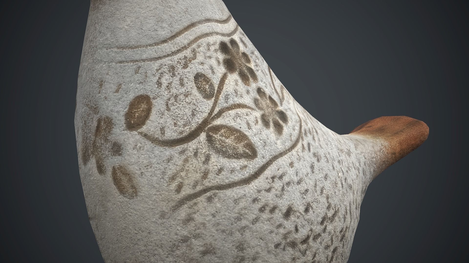 Bird Sculpture PBR Game Ready Low-poly 3D model_10