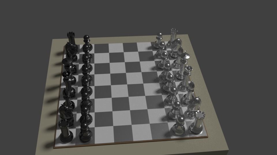 Glossy Chess Table 3D model_2