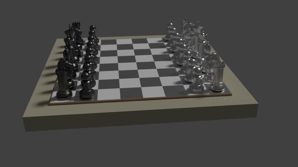 Glossy Chess Table 3D model_1