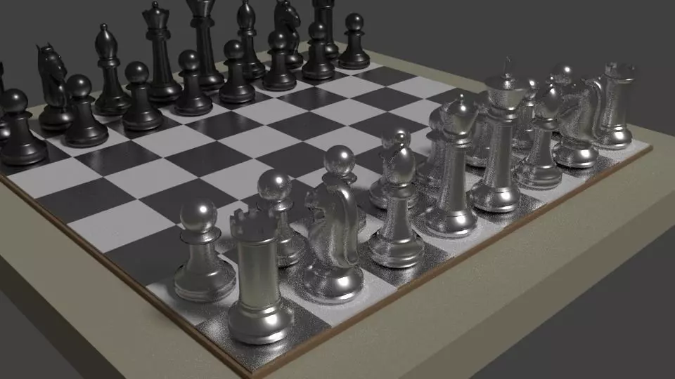 Glossy Chess Table 3D model_0