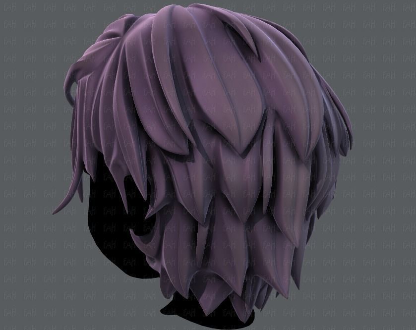 3D Hair style for boy V37 Low-poly 3D model_6