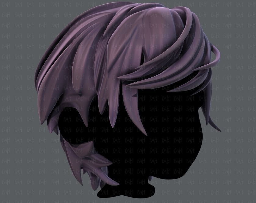 3D Hair style for boy V37 Low-poly 3D model_2