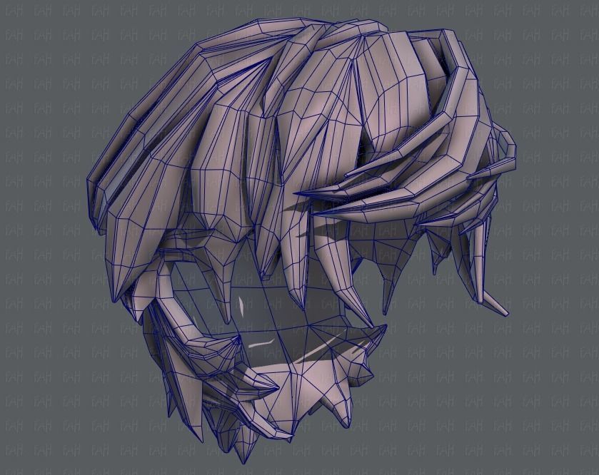 3D Hair style for boy V37 Low-poly 3D model_44