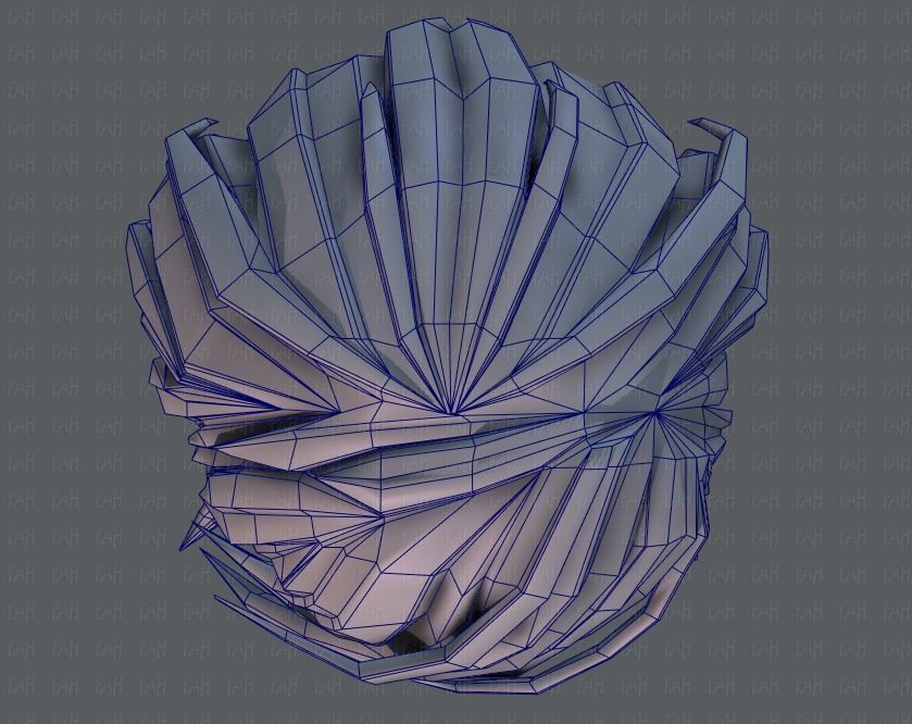 3D Hair style for boy V37 Low-poly 3D model_36