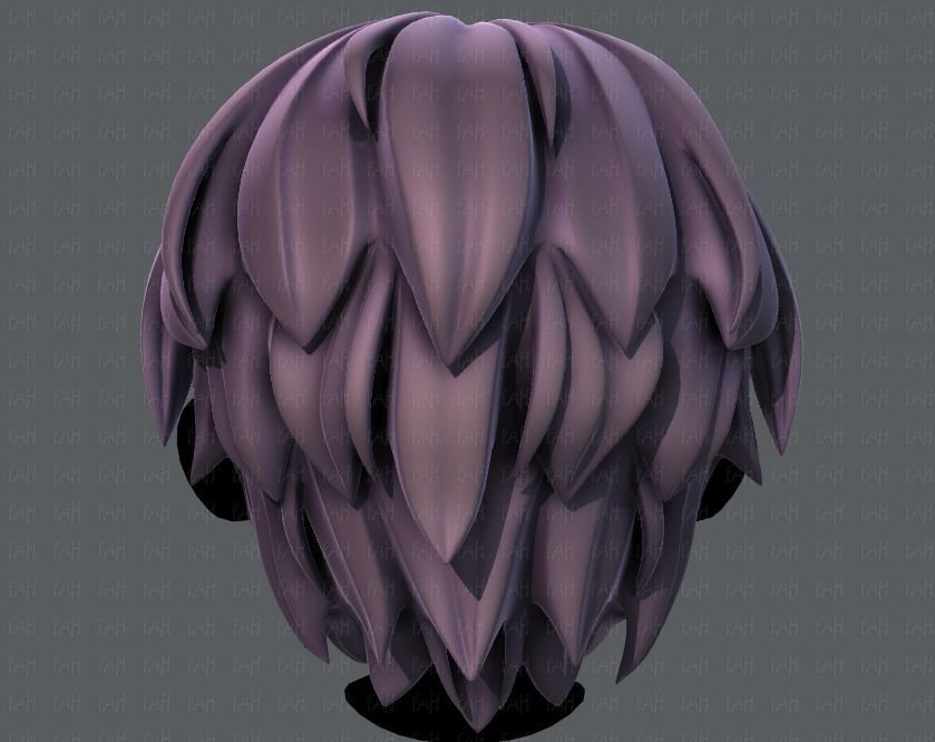 3D Hair style for boy V37 Low-poly 3D model_5