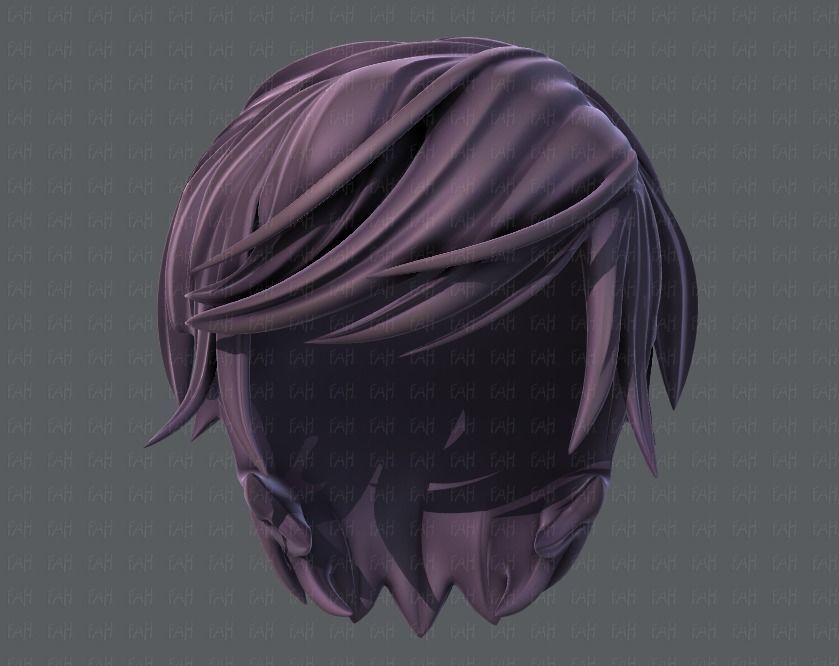 3D Hair style for boy V37 Low-poly 3D model_37