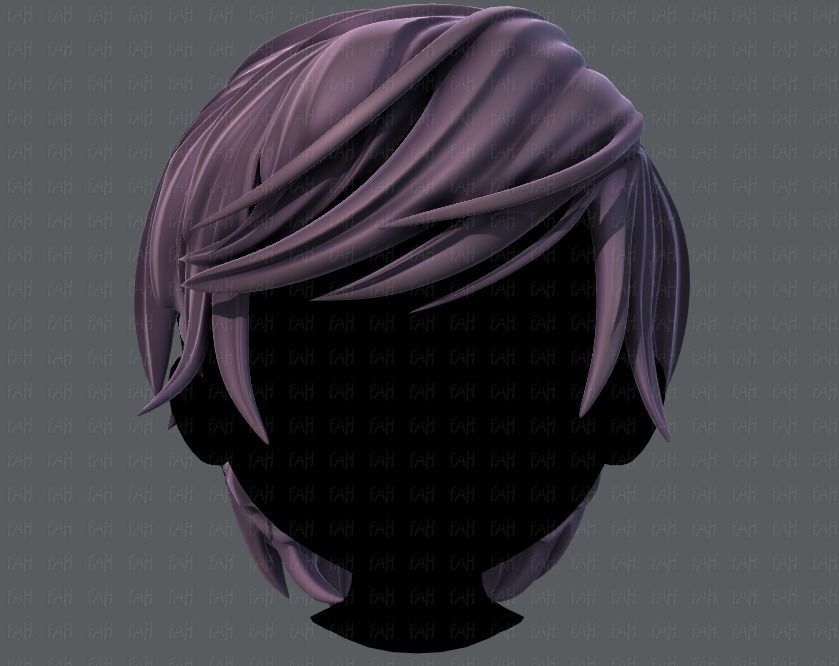 3D Hair style for boy V37 Low-poly 3D model_1