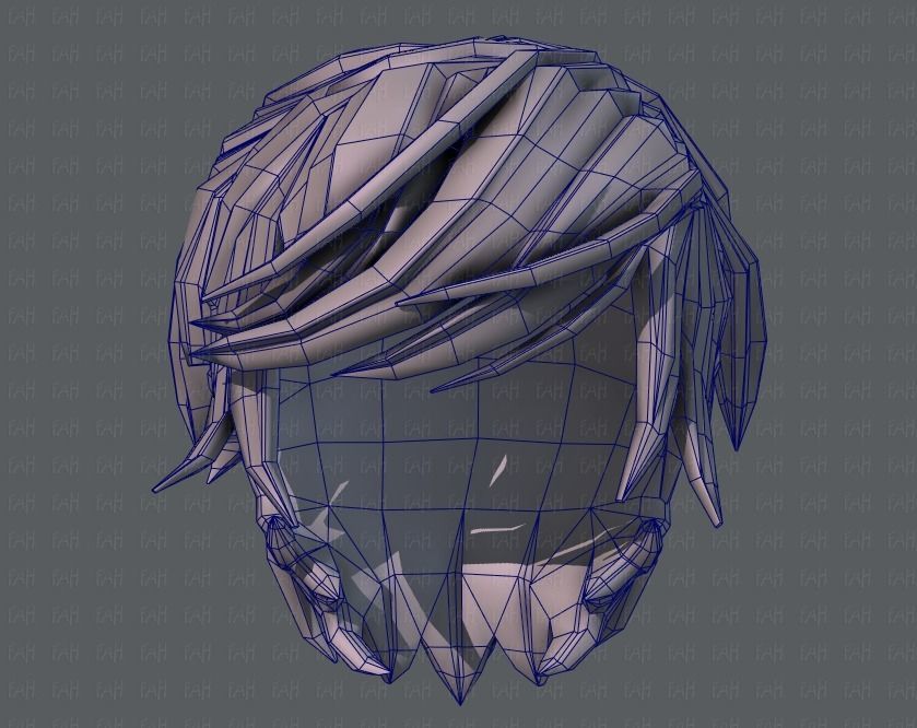 3D Hair style for boy V37 Low-poly 3D model_40