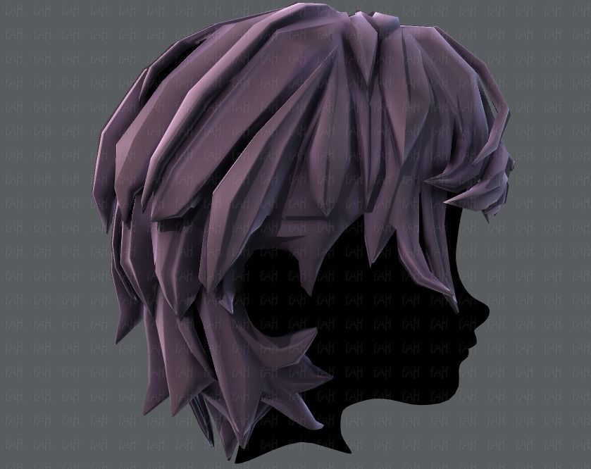3D Hair style for boy V37 Low-poly 3D model_19