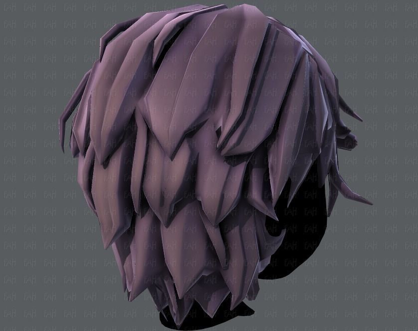3D Hair style for boy V37 Low-poly 3D model_20