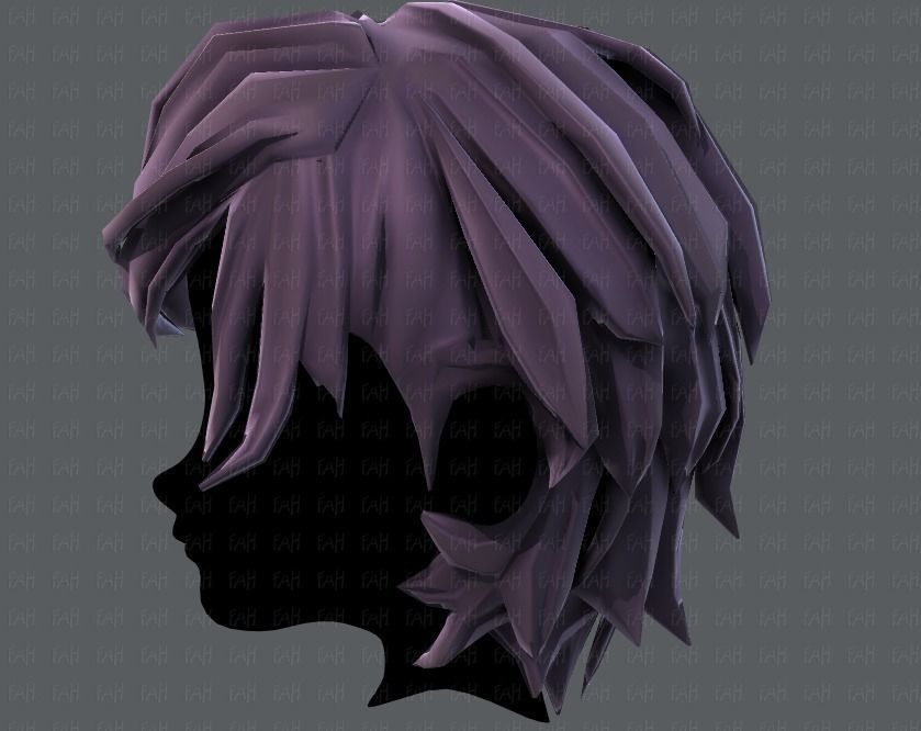 3D Hair style for boy V37 Low-poly 3D model_23