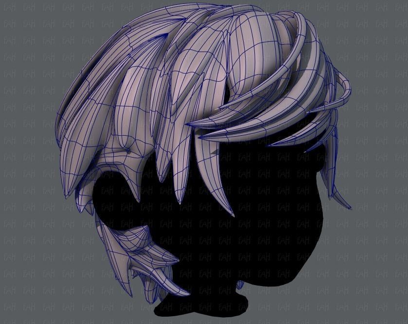 3D Hair style for boy V37 Low-poly 3D model_10