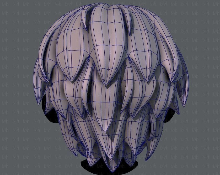 3D Hair style for boy V37 Low-poly 3D model_13