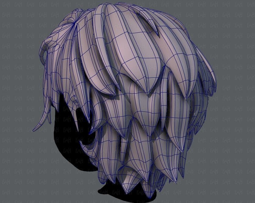3D Hair style for boy V37 Low-poly 3D model_14