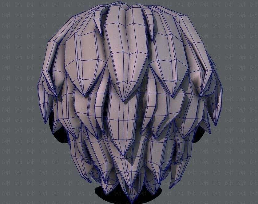 3D Hair style for boy V37 Low-poly 3D model_29