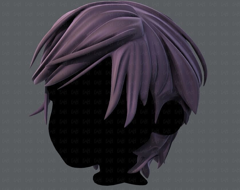 3D Hair style for boy V37 Low-poly 3D model_8