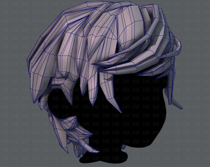 3D Hair style for boy V37 Low-poly 3D model_26