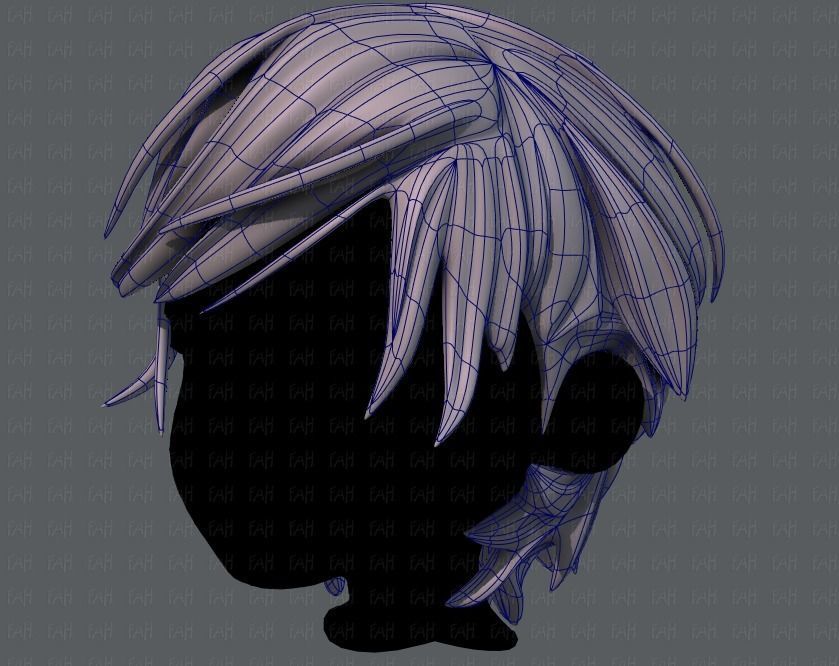 3D Hair style for boy V37 Low-poly 3D model_16