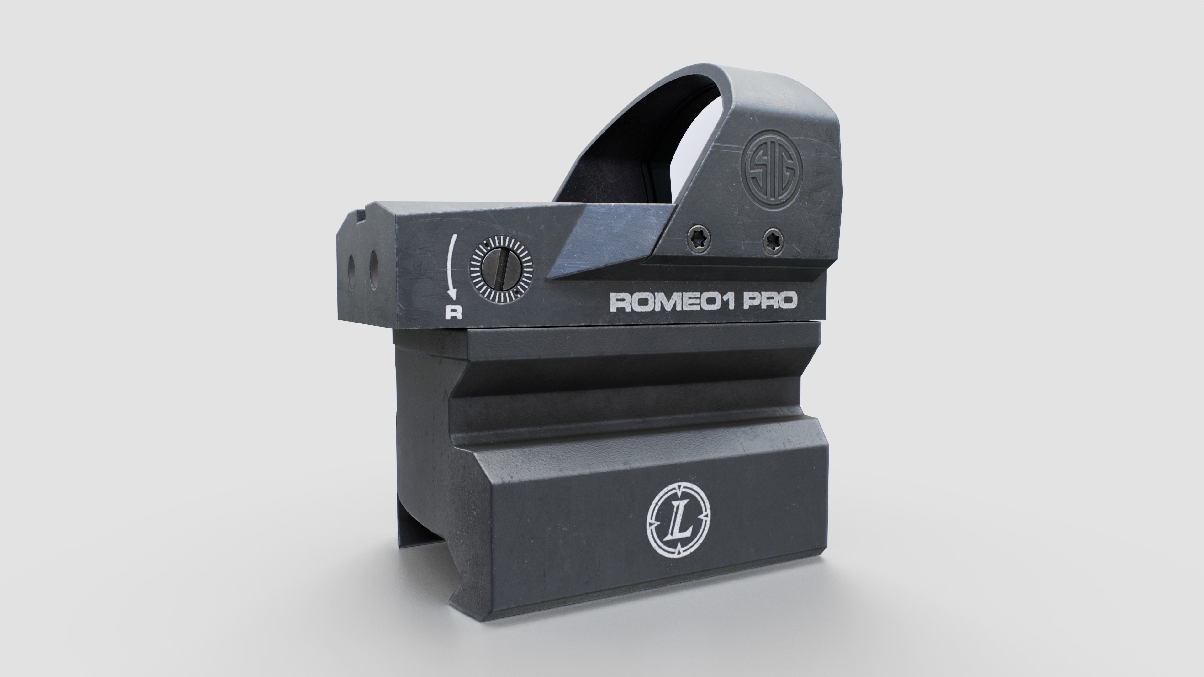 Sig Sauer Romeo1 Pro Miniture Reflex Sight Low-poly 3D model_22