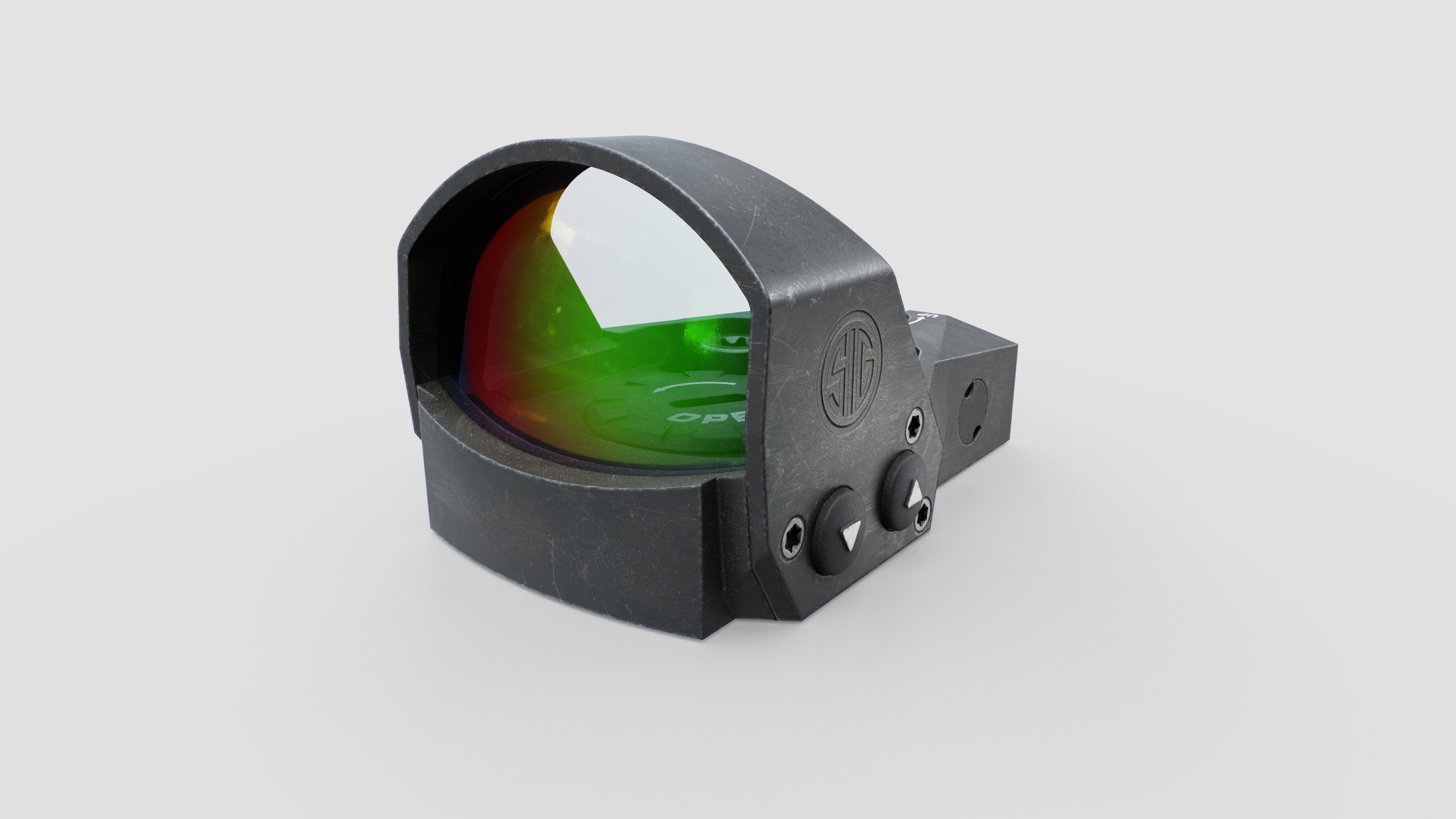 Sig Sauer Romeo1 Pro Miniture Reflex Sight Low-poly 3D model_2