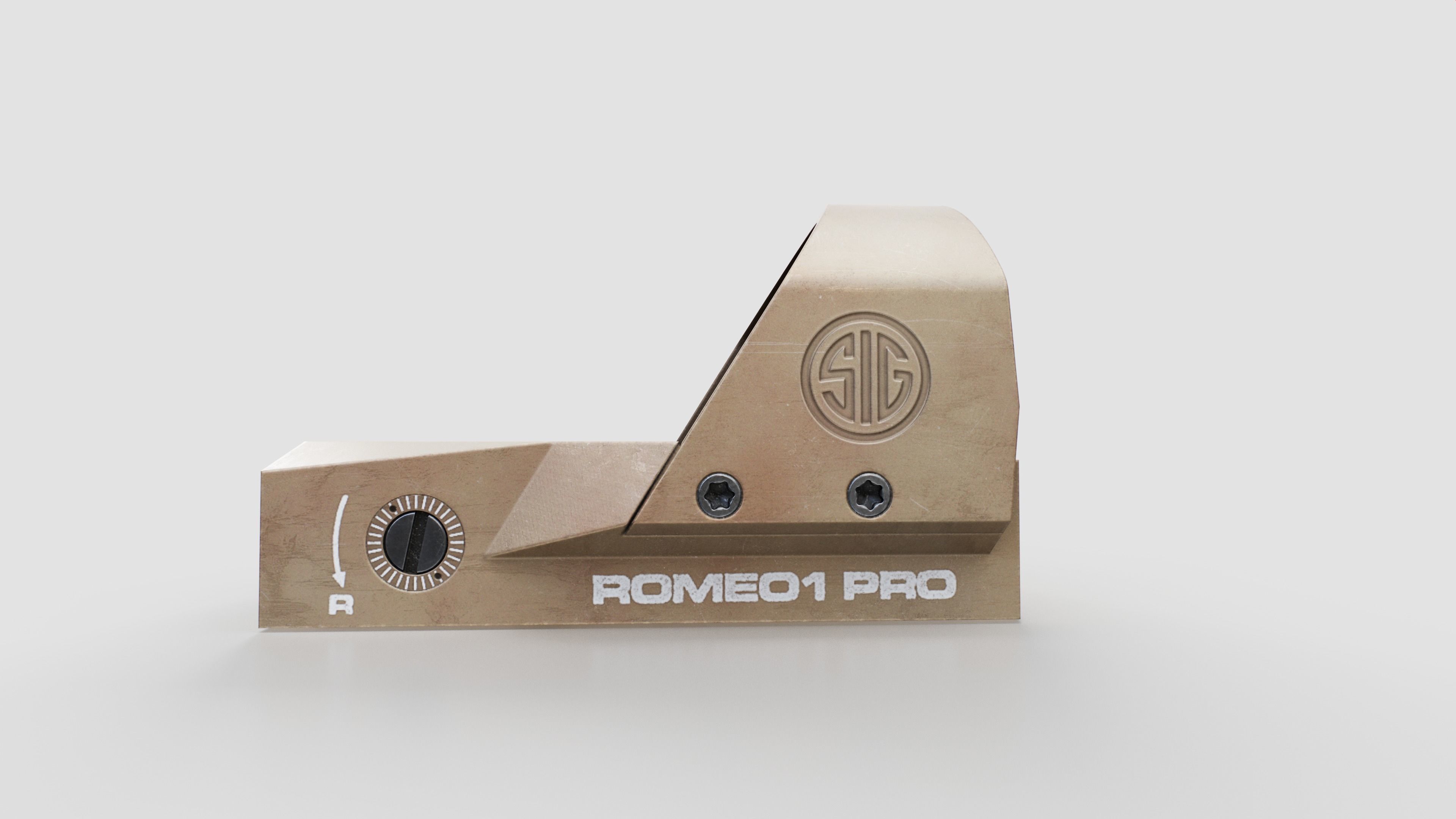Sig Sauer Romeo1 Pro Miniture Reflex Sight Low-poly 3D model_13