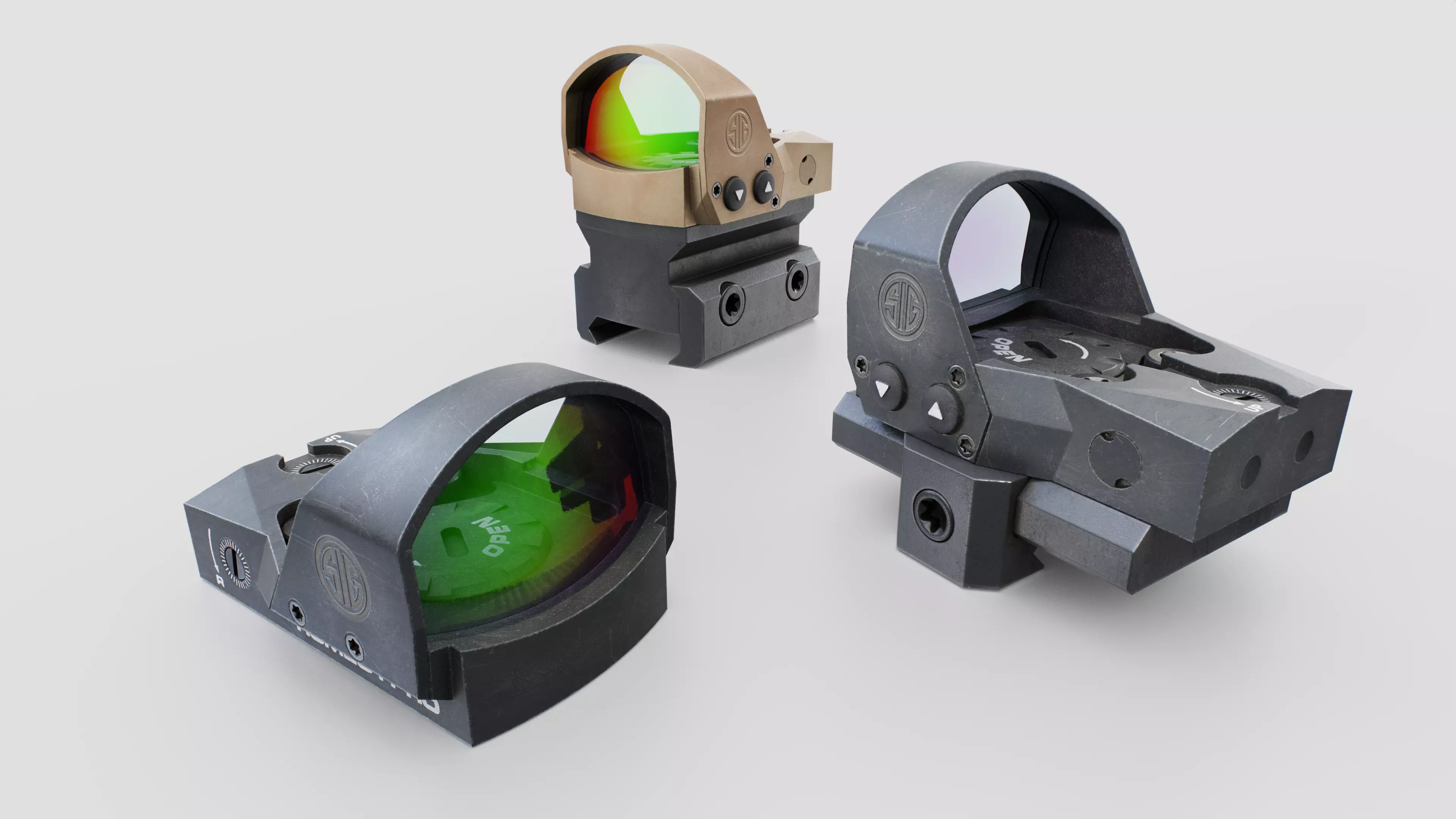 Sig Sauer Romeo1 Pro Miniture Reflex Sight Low-poly 3D model_0