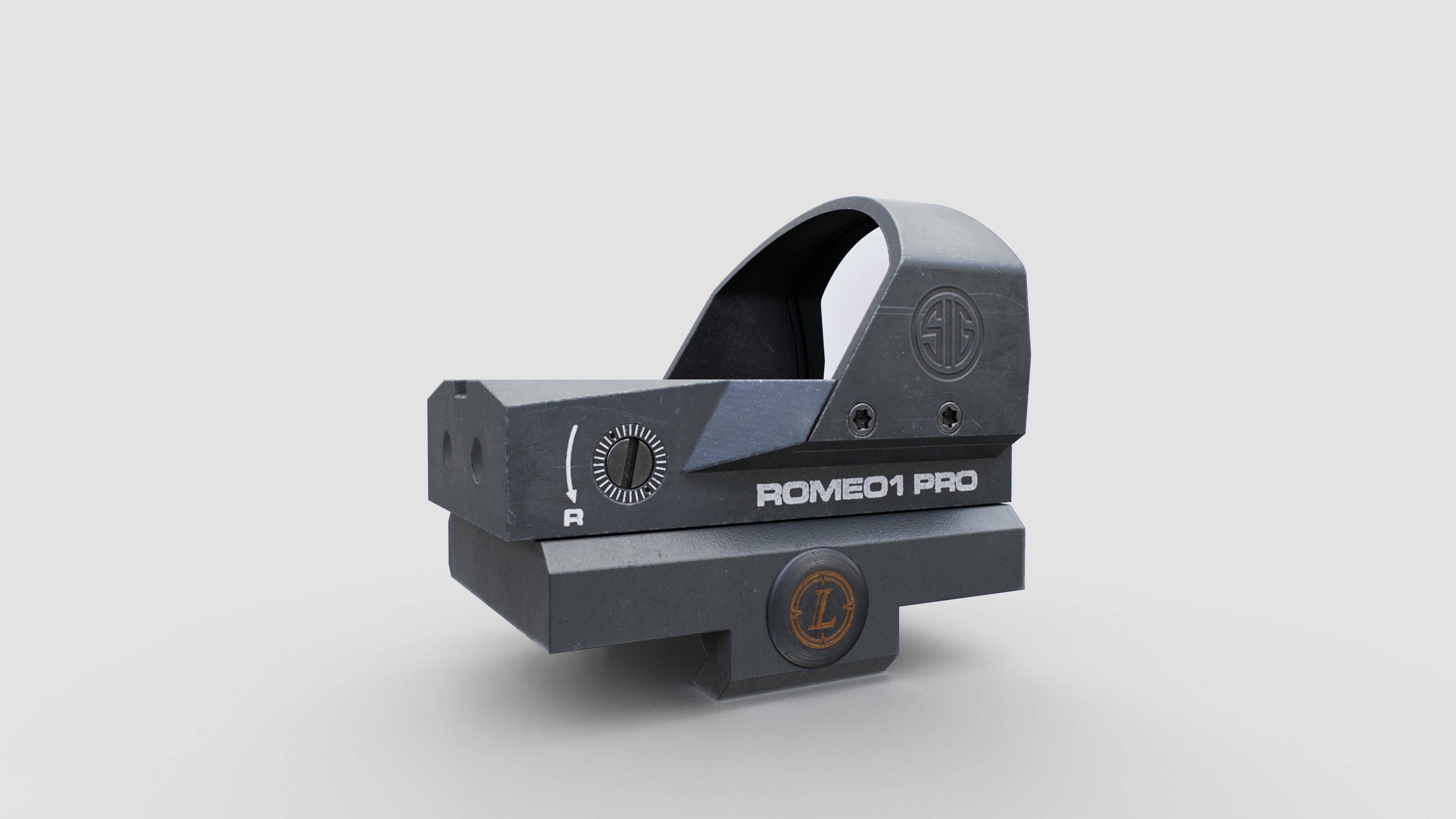 Sig Sauer Romeo1 Pro Miniture Reflex Sight Low-poly 3D model_21