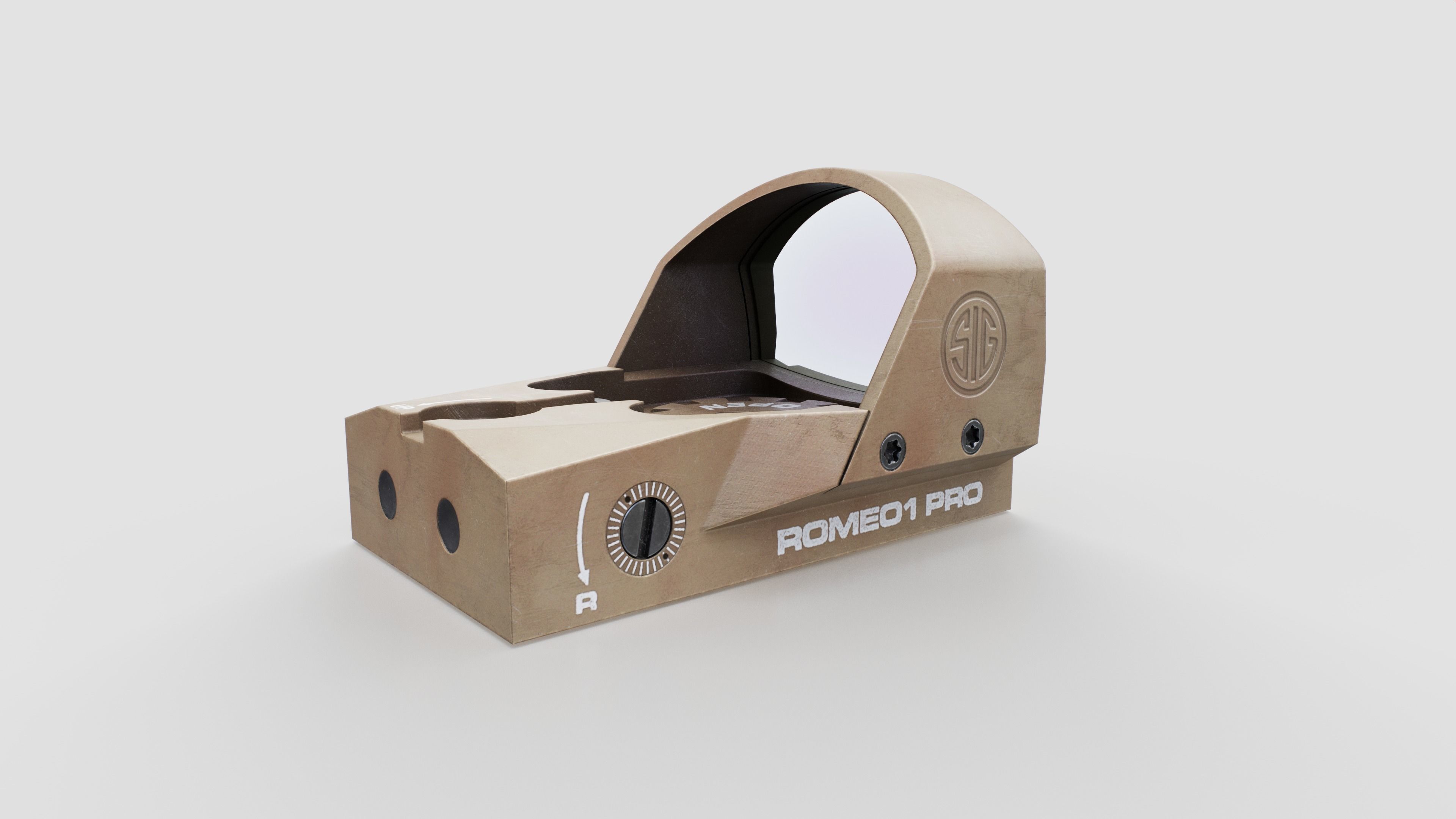 Sig Sauer Romeo1 Pro Miniture Reflex Sight Low-poly 3D model_11
