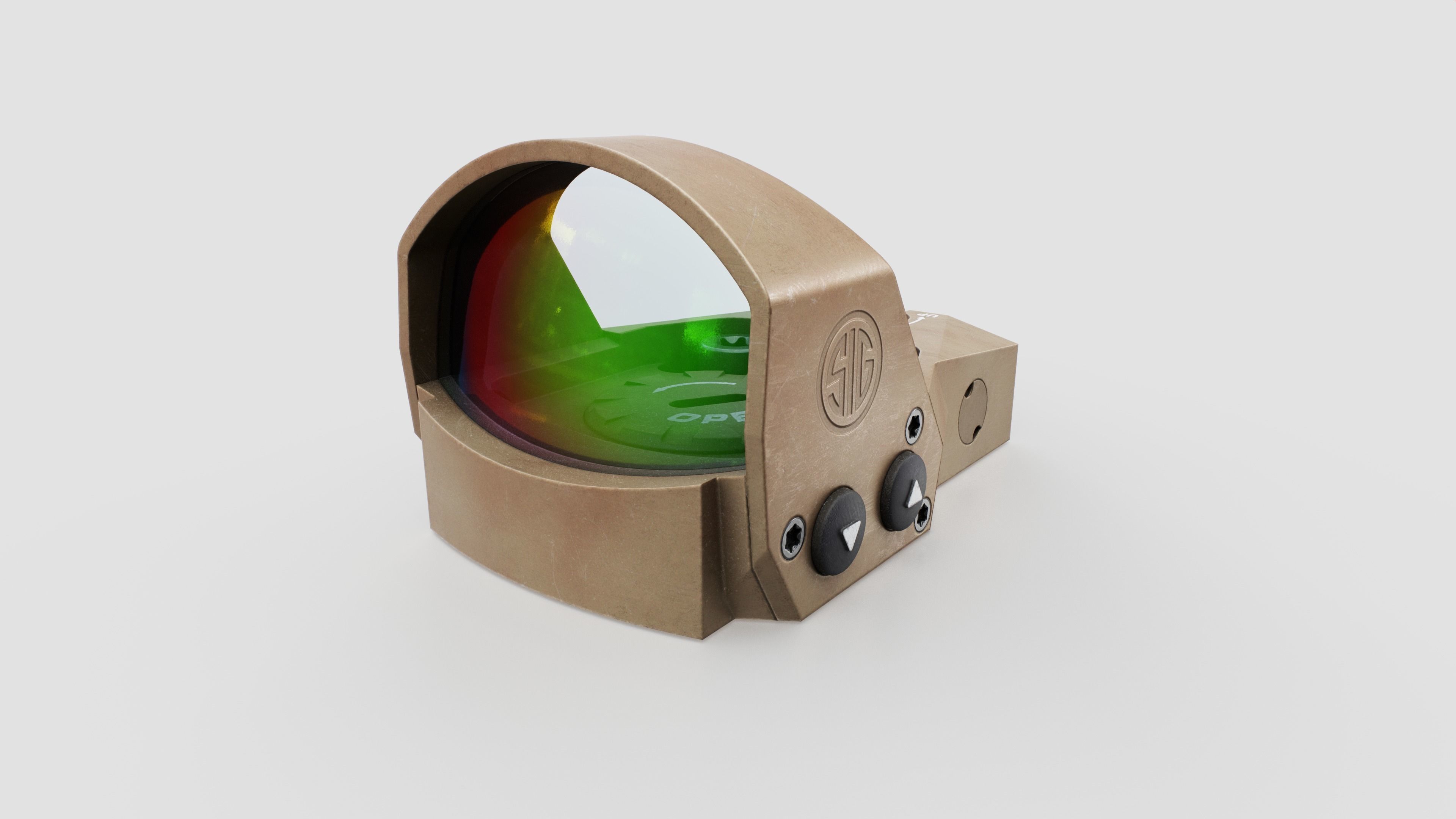 Sig Sauer Romeo1 Pro Miniture Reflex Sight Low-poly 3D model_3