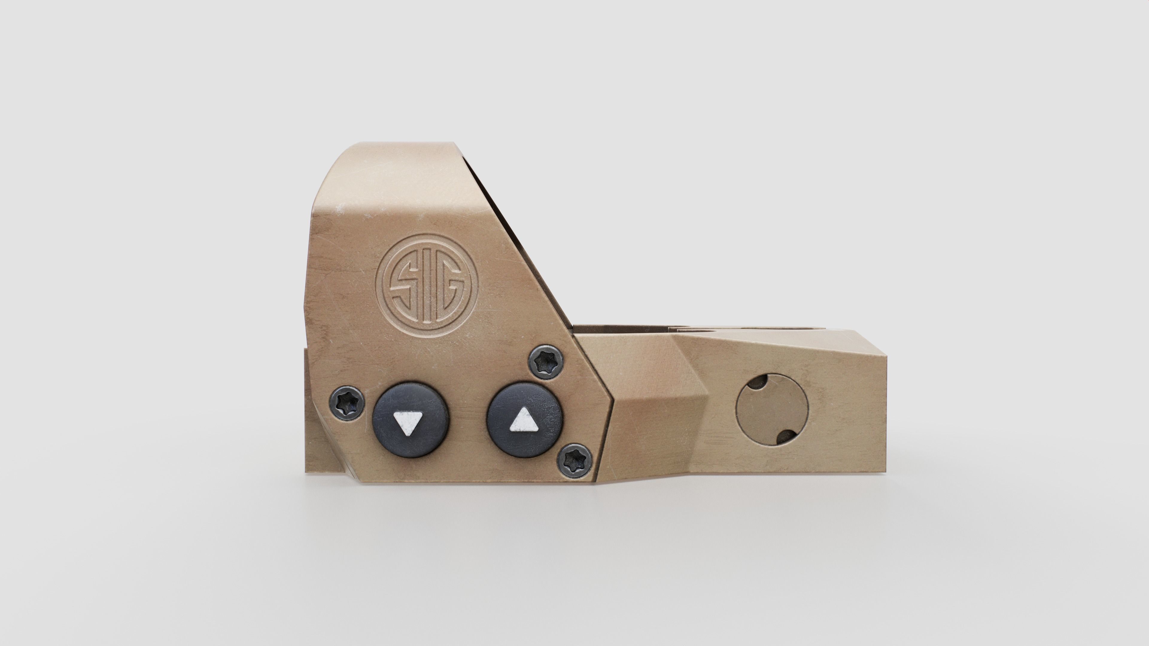 Sig Sauer Romeo1 Pro Miniture Reflex Sight Low-poly 3D model_5