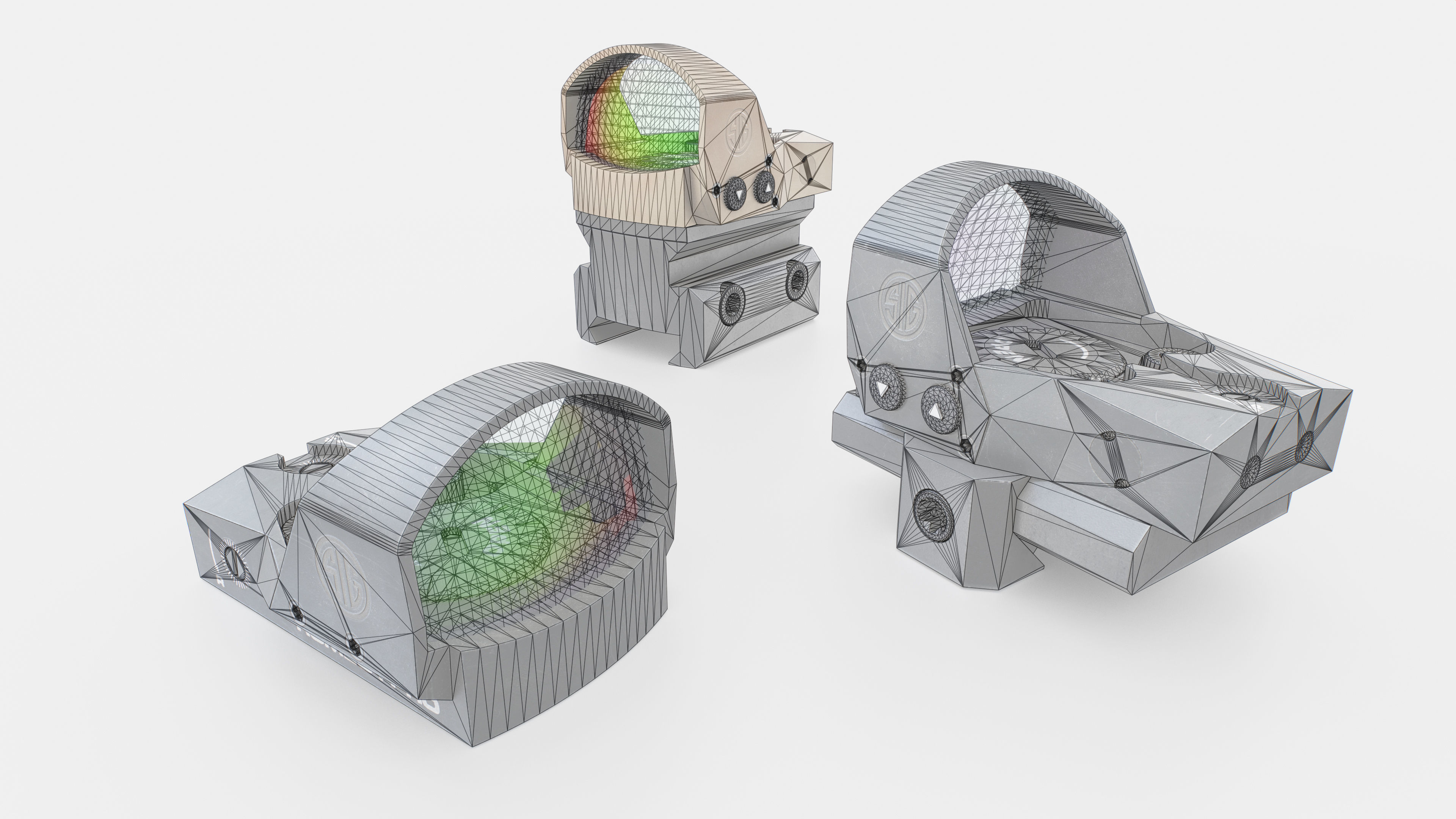 Sig Sauer Romeo1 Pro Miniture Reflex Sight Low-poly 3D model_1
