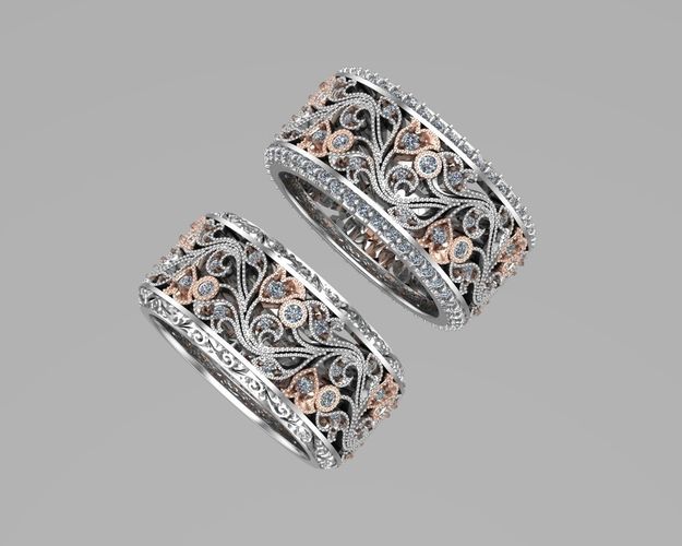 Pattern gold rings NN064 3D print model