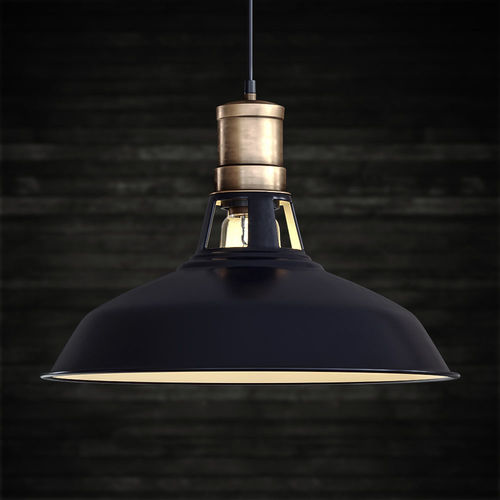 Black industrial pendant light 3D model