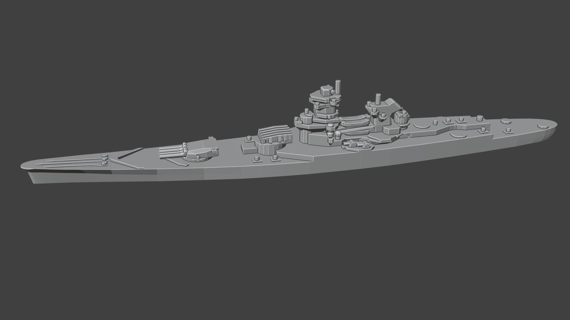 French Richelieu Class Battleship 3D print model_8