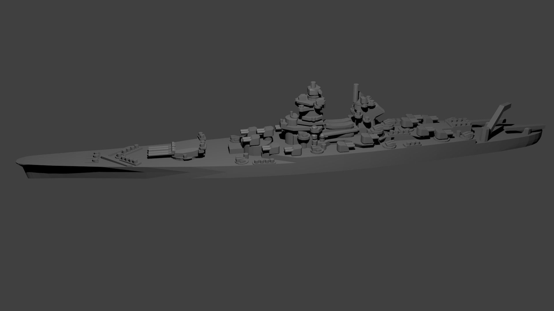French Richelieu Class Battleship 3D print model_4