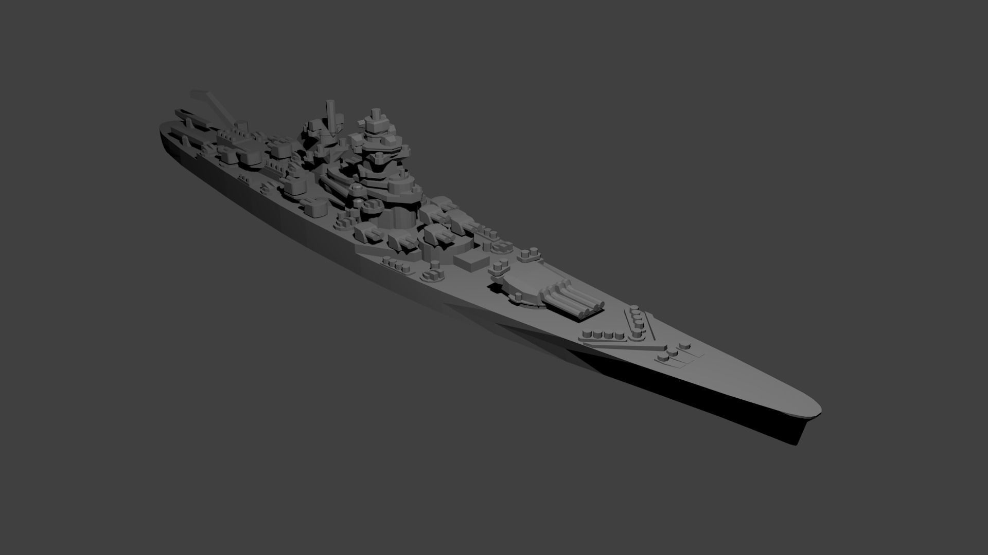 French Richelieu Class Battleship 3D print model_3