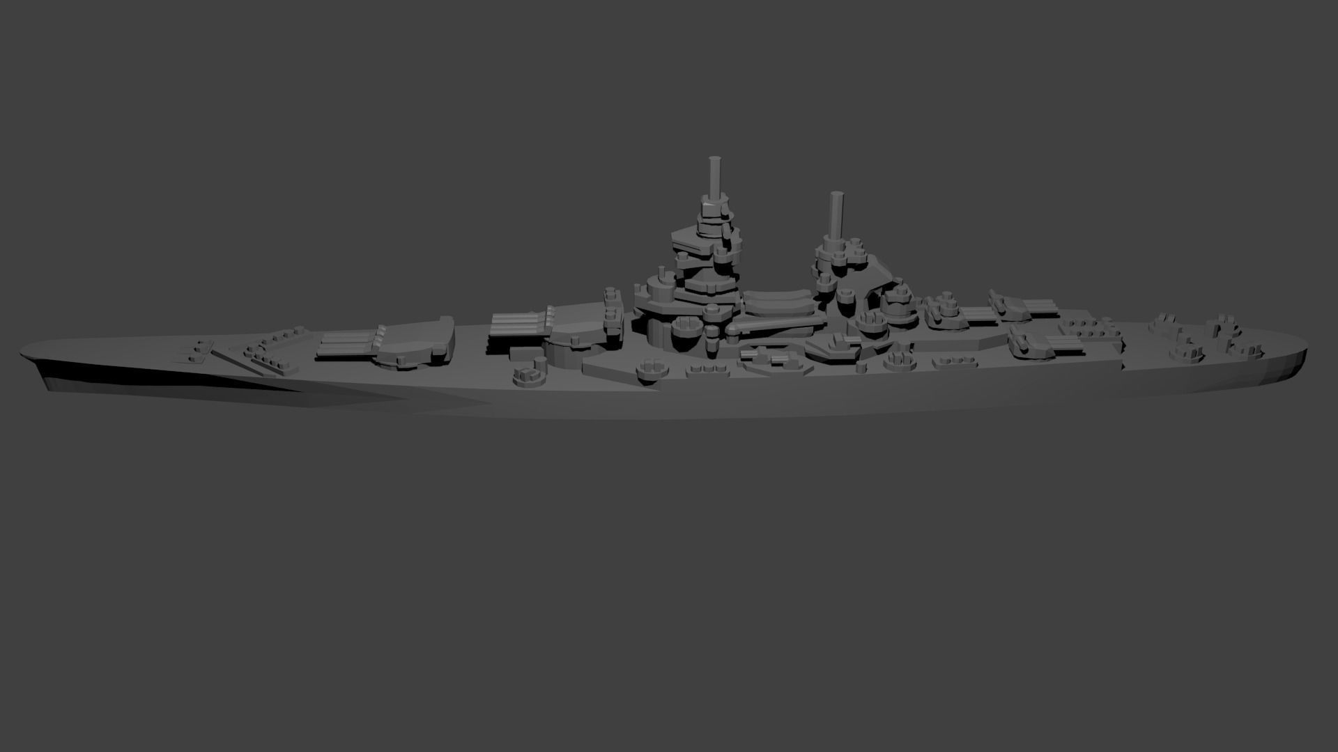 French Richelieu Class Battleship 3D print model_2