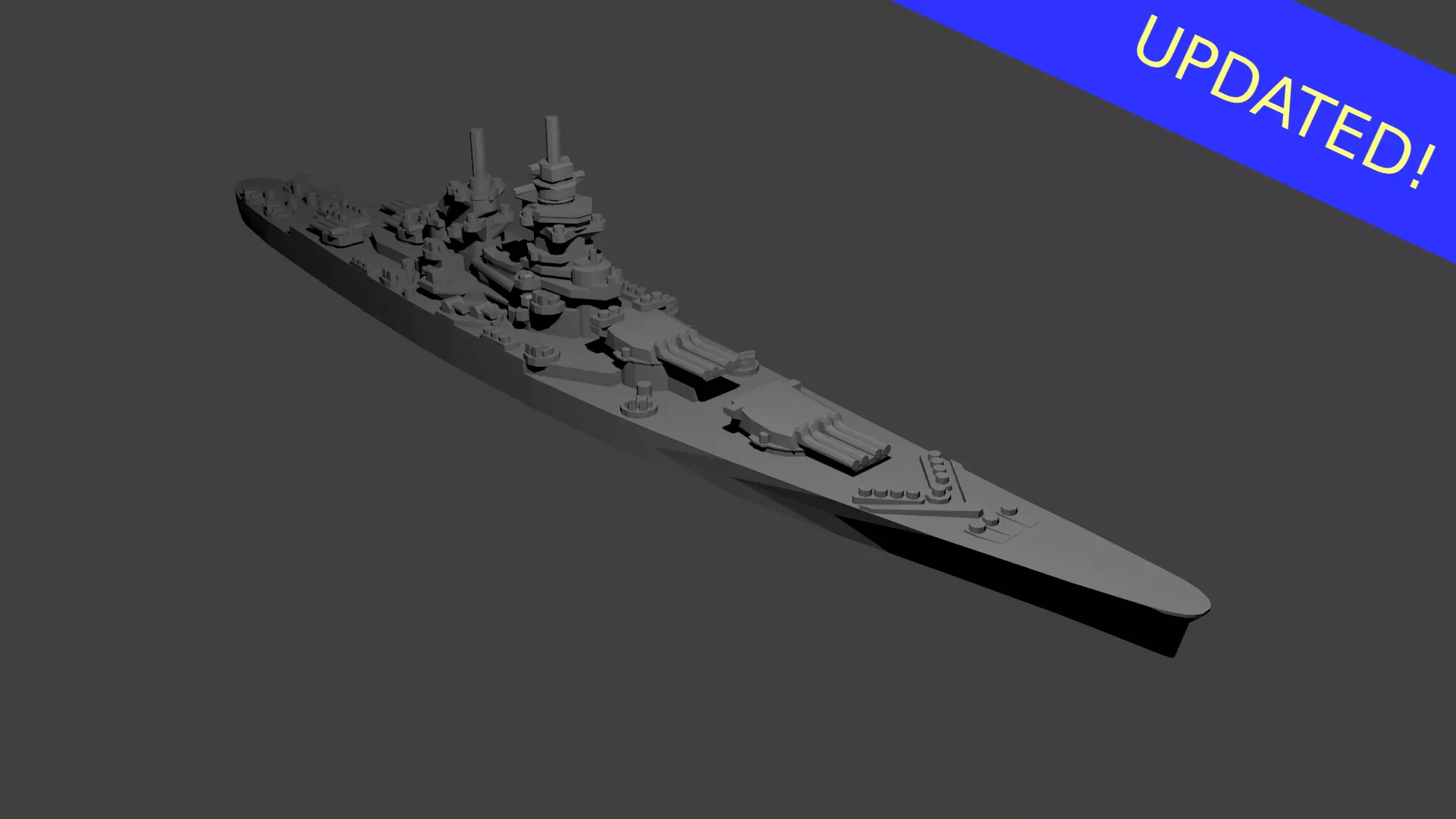 French Richelieu Class Battleship 3D print model_0