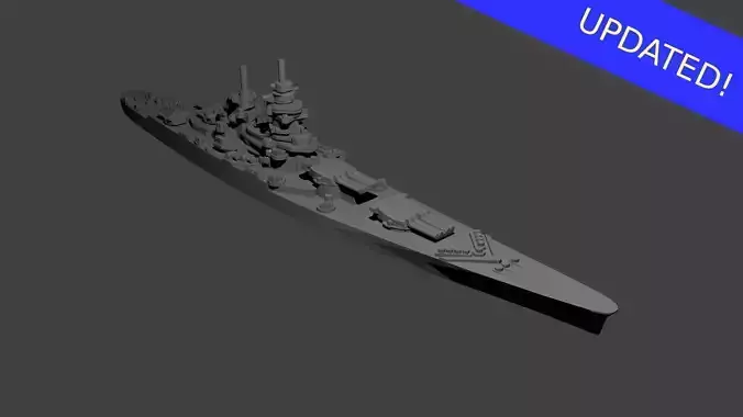French Richelieu Class Battleship 3D print model