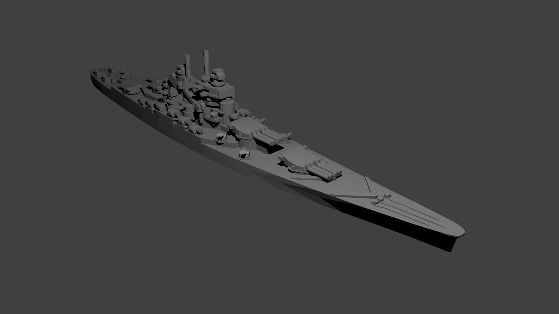 French Richelieu Class Battleship 3D print model_5