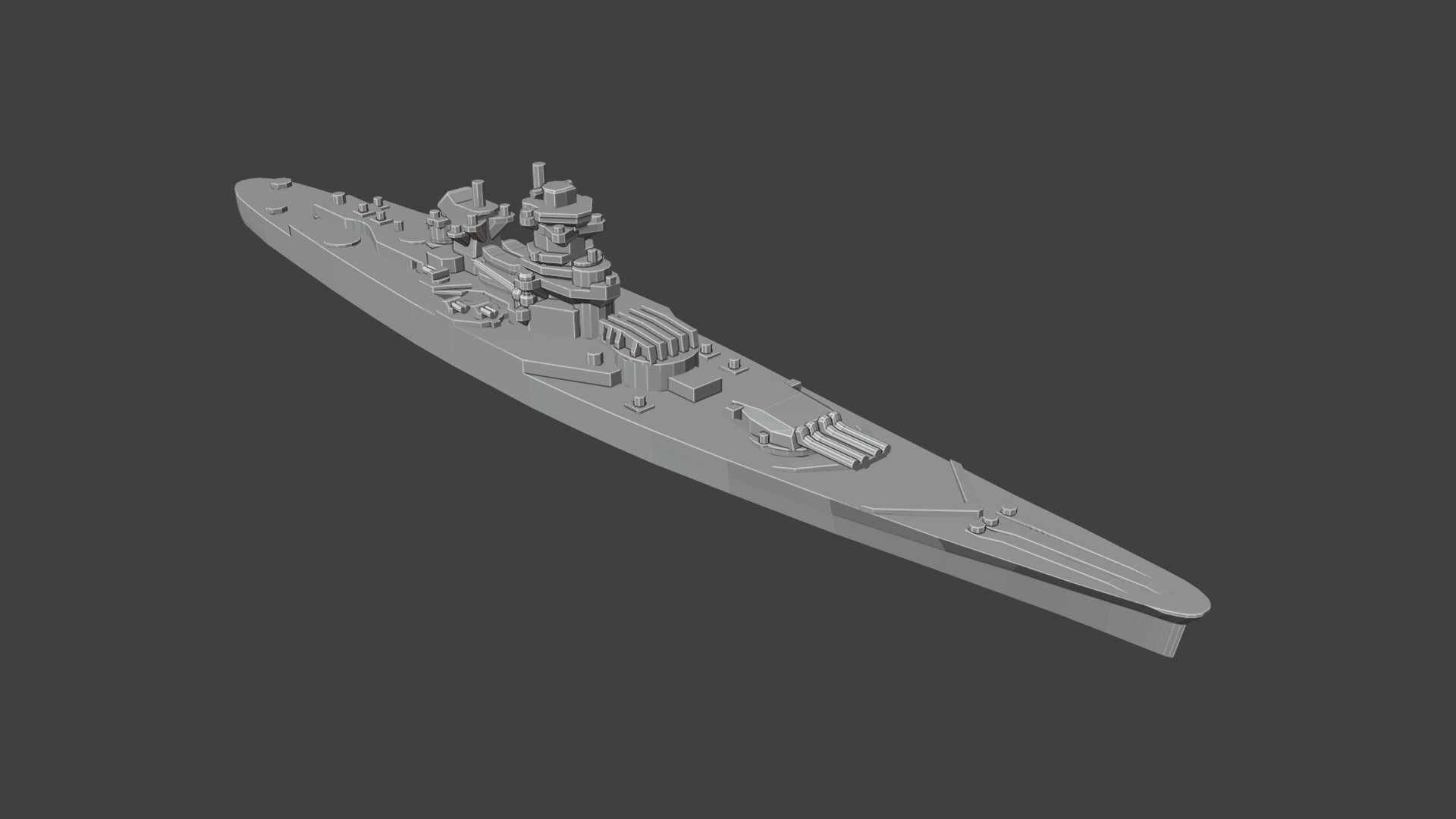 French Richelieu Class Battleship 3D print model_7