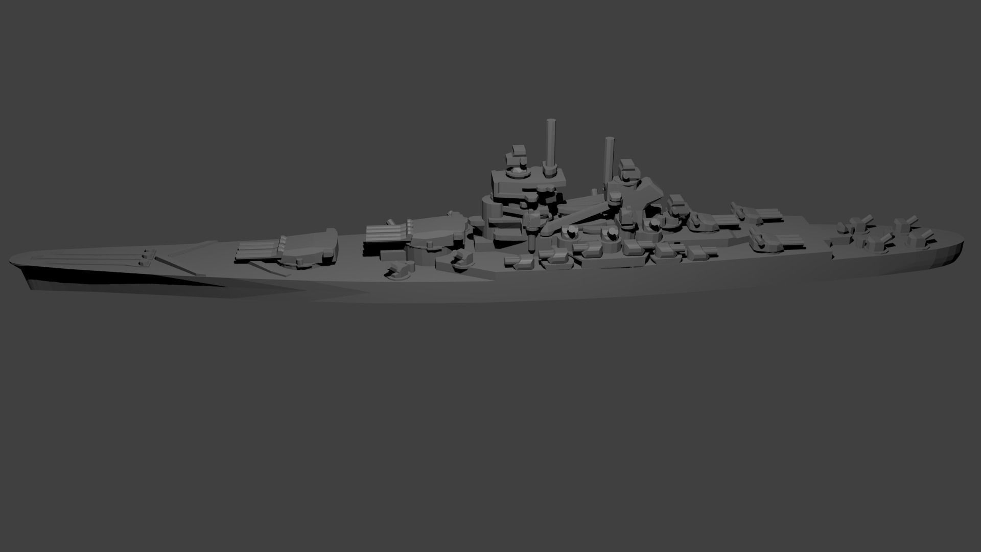French Richelieu Class Battleship 3D print model_6