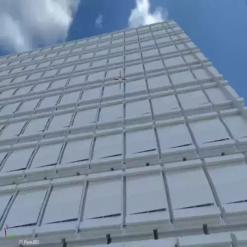 3D Model of a building in a sunny scene