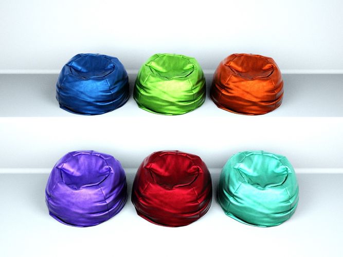 Bean Bag Chair - Different colors Low-poly 3D model