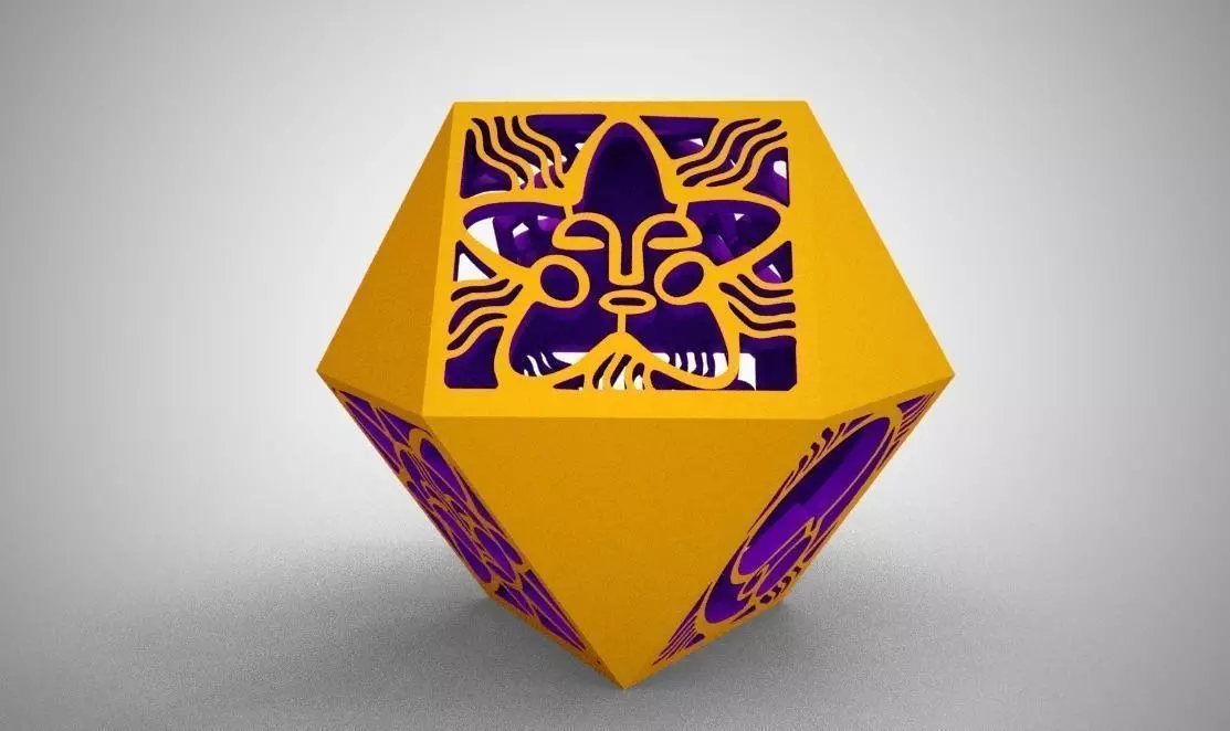 Cuboctahedron paper sculpture 3D print model_0